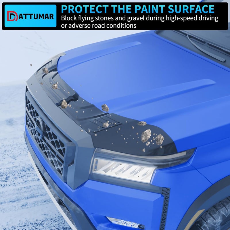Dattumar Hood Protector Compatible with 2022-2025 2026 Nissan Frontier Hood Shield ABS Hood Deflector Hood Guard for 2024 Frontier Accessories (Glossy black) - Image 5